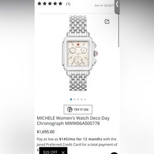 MICHELE Women's Watch Deco Day Chronograph MWW06A000778 new battery